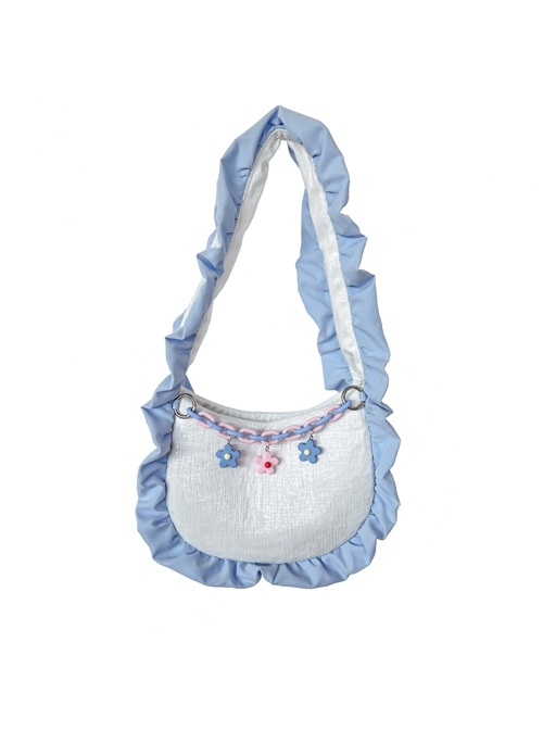 Fresh Ruffled Shoulder Straps Small Flower Accessories Girly All-Match Sweet Lolita Portable Shoulder Bag  |  Lolita Bags