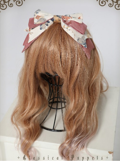 Garden Series Big Bowknot Beige Lolita Head Band  |  Lolita Headbands