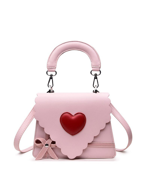 Gift Box Bowknot Love Heart Wavy Lace Sweet Lolita Shoulder Bag  |  Lolita Bags