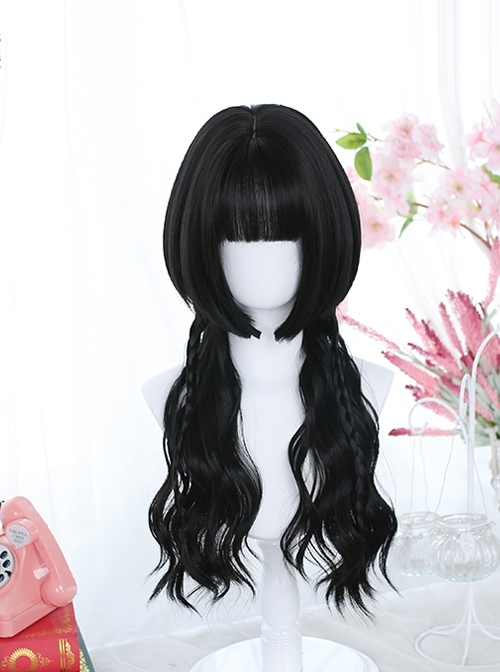 Go Series Black Long Curly Jellyfish Head Bangs Wig Classic Lolita Wigs  |  Wigs