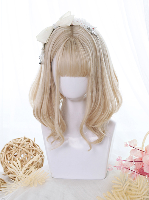 Golden Gentle Slightly Curly Short Wig Classic Lolita Wigs  |  Wigs