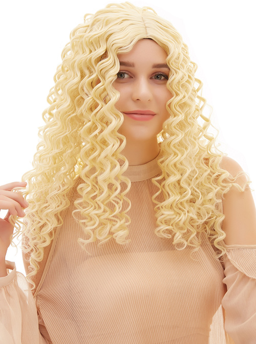 Golden Long Hair Centre-parted Small Curly Sweet Lolita Wigs  |  Wigs