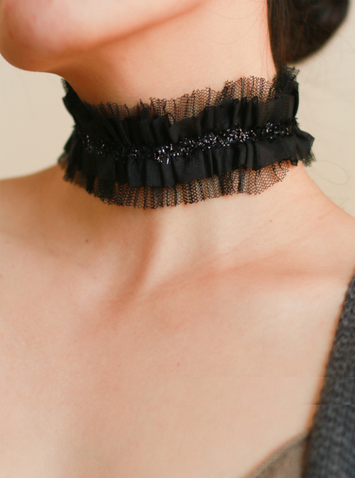 Gothic Black Lace Lolita Necklace  |  Lolita Necklaces