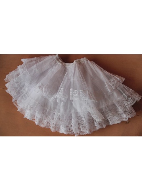 Gothic White Organza Layered Lolita Skirt  |  Skirts