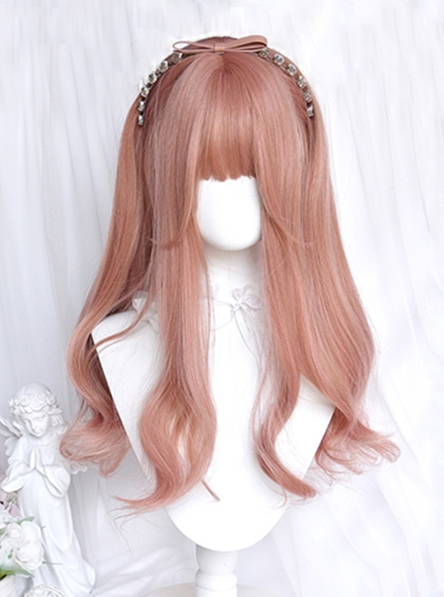 Grapefruit Series Atmospheric Daily Orange Pink Gentle And Lovely Long Curly Hair Sweet Lolita Wig  |  Wigs