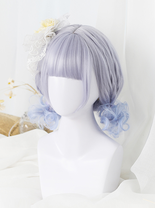 Gray-blue Short Rome Curly Hair Lolita Wig  |  Wigs