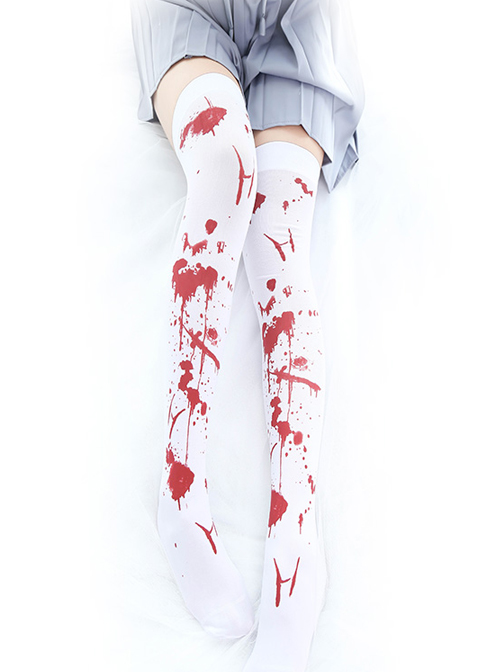 Halloween Bloodstain Printing Gothic Lolita Stocking  |  Lolita Socks