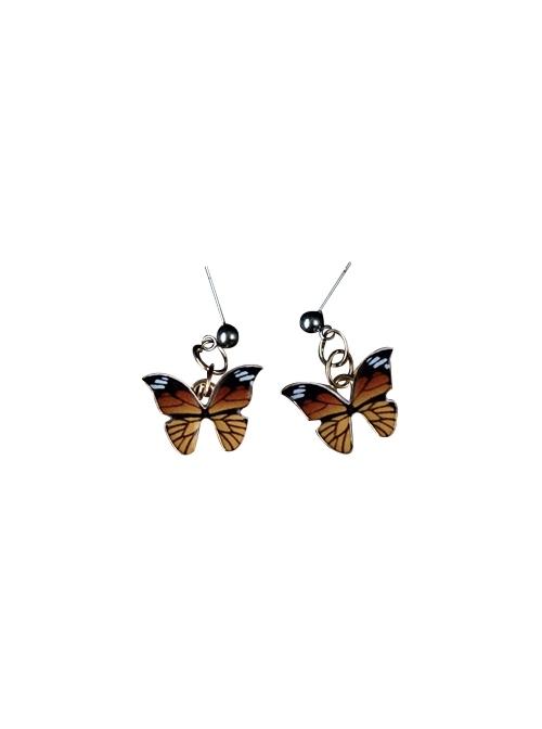 Handmade Drip Oil Sealing Layer Exquisite Simulated Versatile Butterfly Dark Subculture Gothic Lolita Ear Studs  |  Lolita Earrings