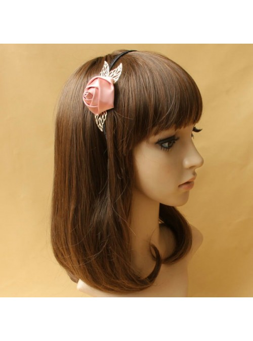 Handmade Sweet Pink Rose Lolita Headband  |  Lolita Headbands