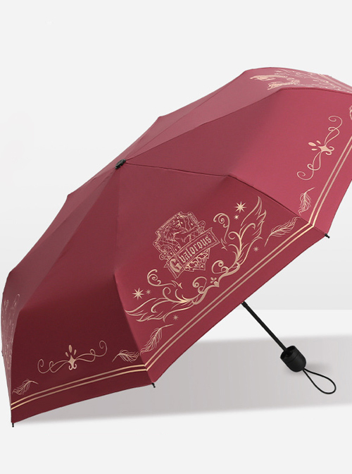 Harry Potter Theme Printing Gryffindor Or Slytherin Classic Lolita Folding Umbrella  |  Lolita Umbrellas