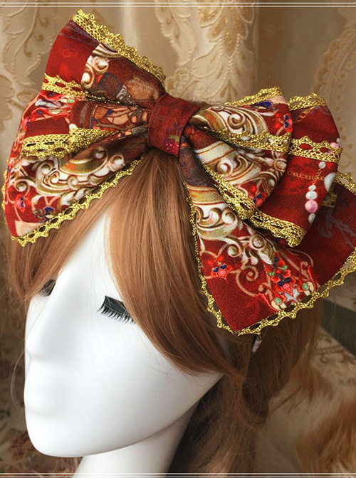 Heavenly Garden Series Printing Bowknot Sweet Lolita Head Hoop  |  Lolita Headbands