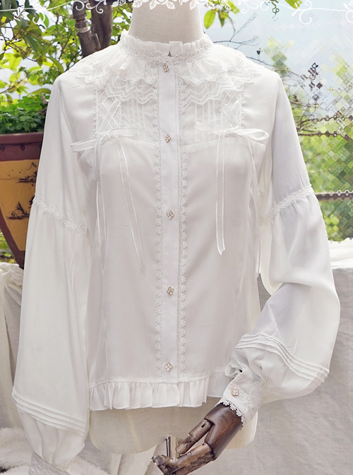 Honey Granulated Sugar Series Elegance Classic Lolita Long Sleeve Shirt  |  Blouses