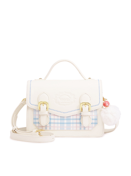 JK Uniform Shoulder Bag Plaid Printing School Lolita Cambridge Bag  |  Lolita Bags