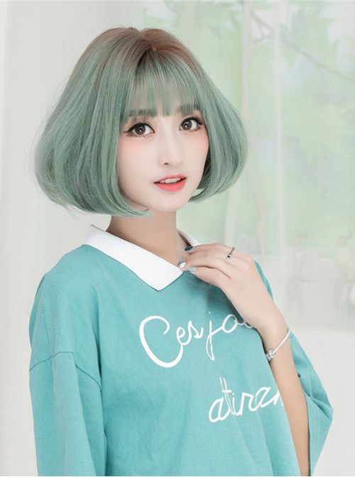 Korean Fashion Air Bangs Natural Fluffy Sweet Cute Wig  |  Wigs