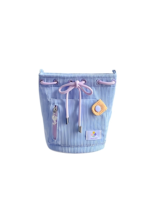 Light Blue Corduroy Unique Girly Purple Decoration Drawstring Tulip Zipper Versatile Sweet Lolita Shoulder Messenger Bag  |  Lolita Bags