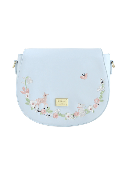 Light Blue Cute Embroidery Lolita Shoulder Bag  |  Lolita Bags