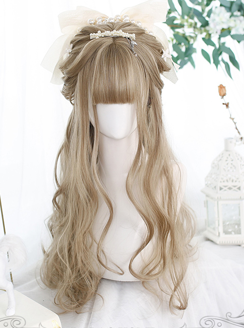 Light Brown Gentle Long Curly Wig Classic Lolita Wigs  |  Wigs