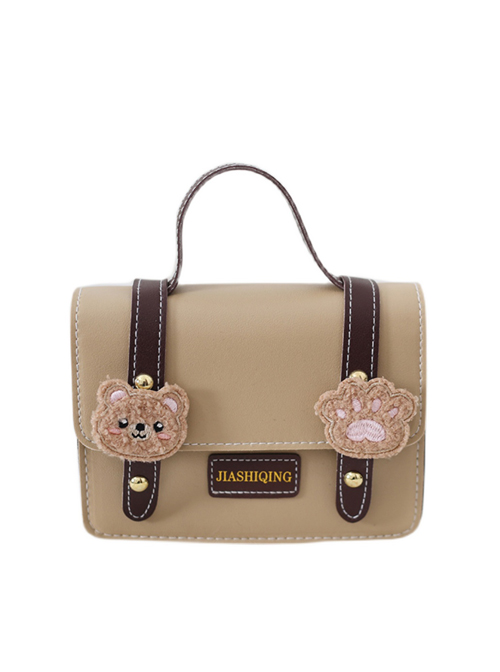 Little Bear Retro Small Square Bag School Lolita Handbag Shoulder Messenger Bag  |  Lolita Bags