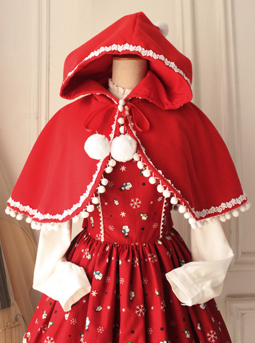 Little Red Riding Hood Series Retro Cute Classic Lolita Cloak  |  Coat & Jacket