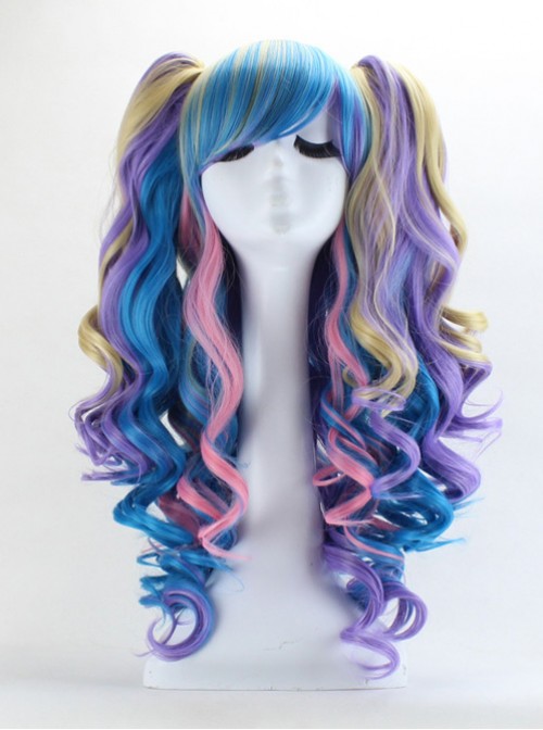 Lolita color Japanese provocative long curly hair  |  Wigs