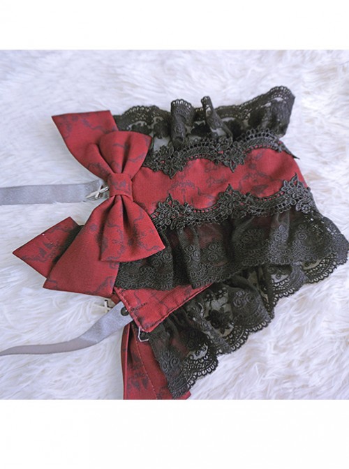 Love And Death Series Cross Pendant Red Black Lace Lolita Hair Band  |  Lolita Headbands