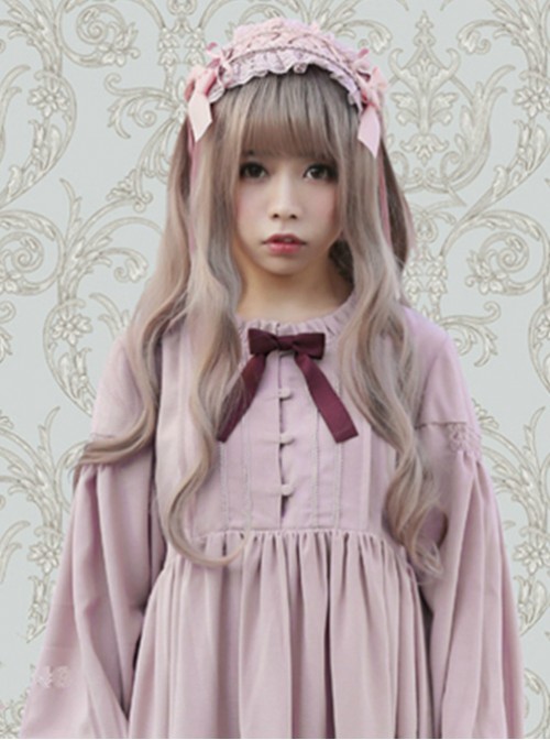 Lovely Large Wave Granny grey Long Curly Hair Lolita Wig  |  Wigs