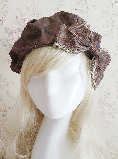 Magic Dictionary Series Plaids Printing Classic Lolita Hat  |  Lolita Headbands