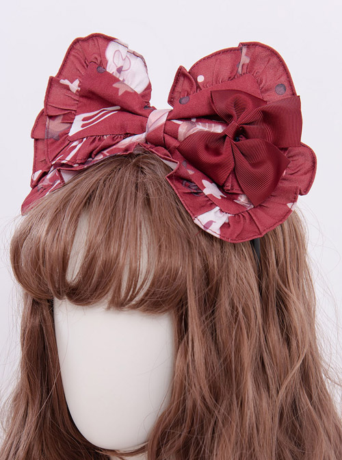 Magic Tea Party Chocolate Rabbit Series KC Bowknot Sweet Lolita Hair Hoop  |  Lolita Headbands