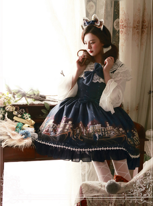 Magic Tea Party Gondola Series Printing Sweet Lolita Sling Dress  |  Sweet Lolita Dresses