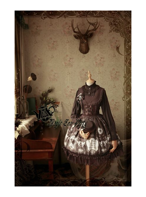 Magic Tea Party Raven And Writing-desk Series Classic Lolita JSK Sleeveless Dress  |  Plus Size Lolita Dresses