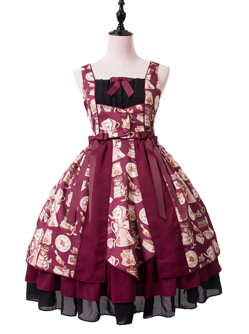 Magic Tea Party Roasted Coffee Series JSK Classic Lolita Sling Dress  |  Classic Lolita Dresses