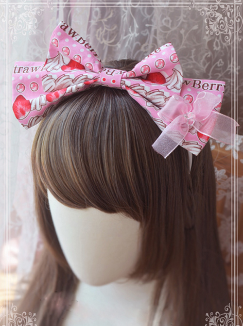 Magic Tea Party Strawberry Chocolate Series Strawberry Printing Head Hoop  |  Lolita Headbands