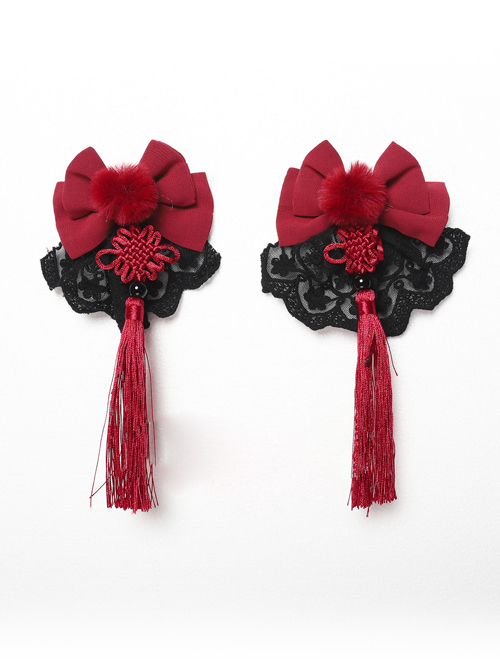 Magic Tea Party Swimming Fish Play Dream Series Chinese Style Lolita Bowknot Hair Clips  |  Lolita Hairpins