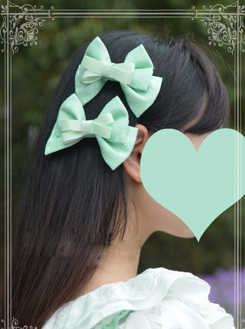 Magic Tea Party Wind’s Child Series Bowknot Lolita Hair Pins  |  Lolita Hairpins