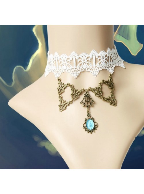 Mermaid White Lace Bridal Accessories Lolita Necklace  |  Lolita Necklaces