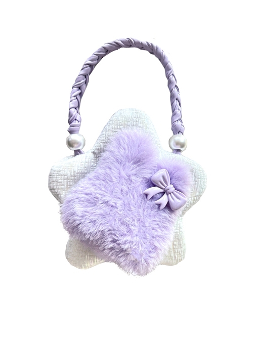 Mini Star Purple Cute Plush Rabbit Bowknot Decoration Versatile Sweet Lolita Coin Purse  |  Lolita Bags