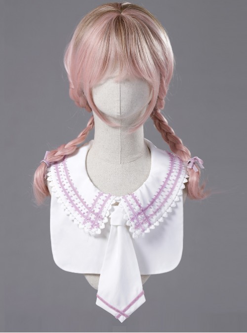 Miss Four’s False Collar Series Round-Neck White Classic Lolita False Collar  |  Lolita Necklaces