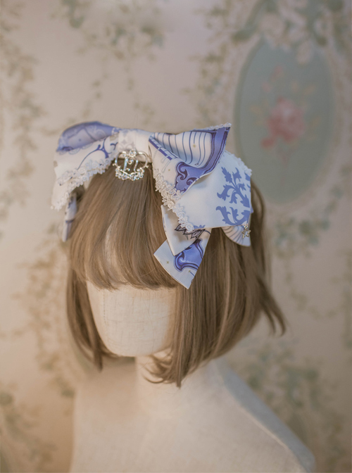 North Cross Stars Series Printing Bowknot Classic Lolita Headband  |  Lolita Headbands