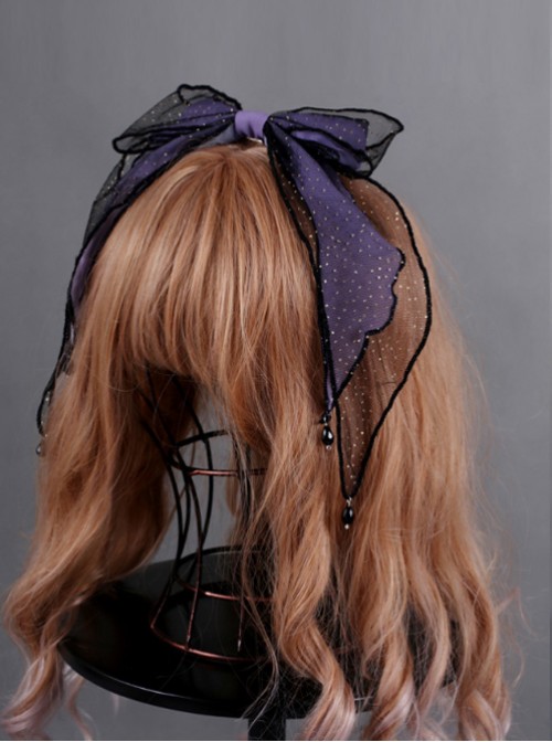 Obsidian Butterfly’s Dance Crystal Purple Lolita Hair Clip  |  Lolita Hairpins