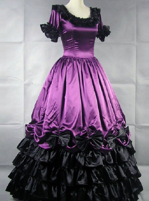 Palace Style Black Ruffles Lolita Prom Dress (Extra Large)  |  Plus Size Lolita Dresses