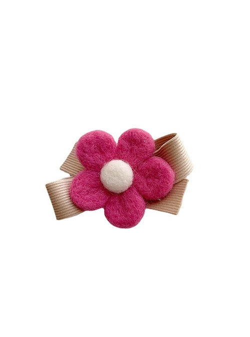 Pastoral Style Solid Color Flower Bow Cute Classic Lolita Kids Hair Clip  |  Kids Headbands