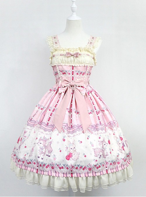 Pink Lace Strapless Vest Crony Deer  |  Plus Size Lolita Dresses