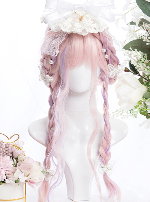 Pink Purple Gradient Sweet Lolita Long Curly Wigs  |  Wigs