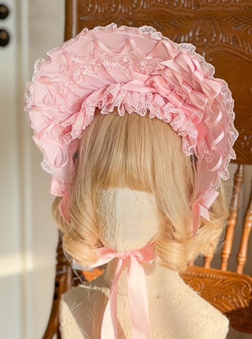 Pink Retro Elegant Bow-Knot Decorated Lace Gorgeous Sweet Lolita Headband  |  Lolita Headbands