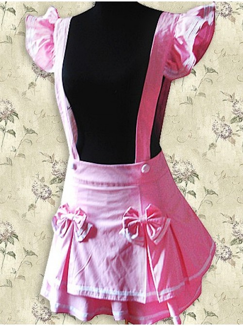 Pink Sweet Lolita Suspender Skirt  |  Skirts