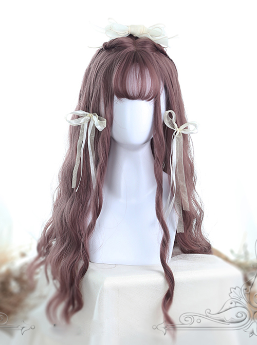 Pink Water Wave Long Curly Lolita Wig  |  Wigs