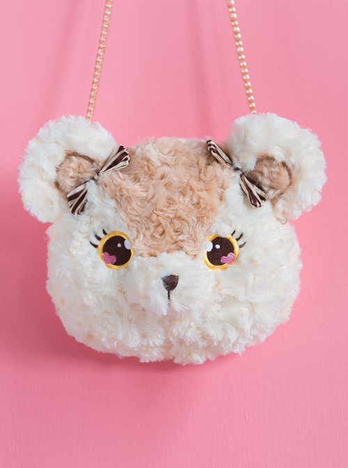 Plush Bear And Plush Bunny Cute Bow Sweet Lolita Shoulder Bag  |  Lolita Bags