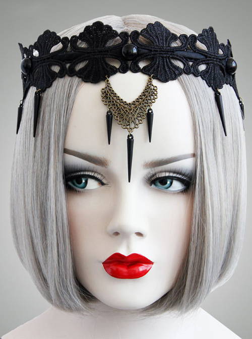 Punk Gothic Black Lace Lolita Headband  |  Lolita Hairpins