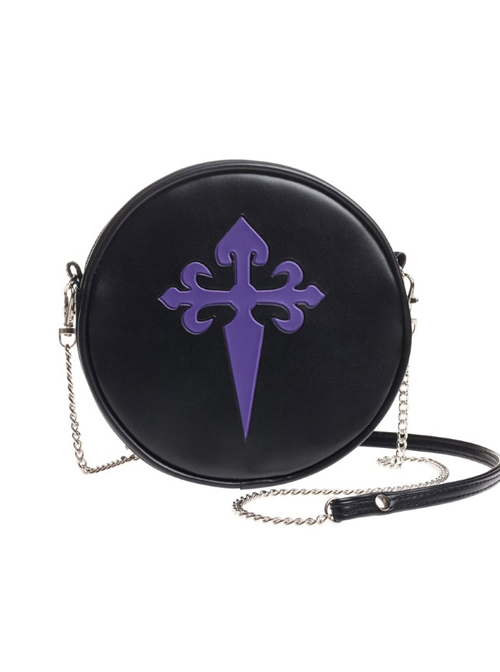 Punk Gothic Retro Purple Cross Black Single Shoulder Bag  |  Gothic & Punk Bags