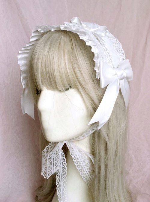 Pure Color Lace Bowknot Decoration Daily Versatile Sweet Lolita Headband  |  Lolita Headbands